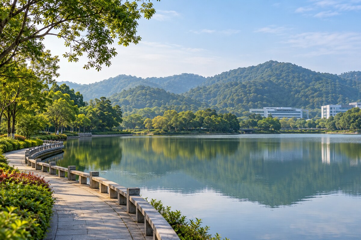 Dongguan lakeside landscape