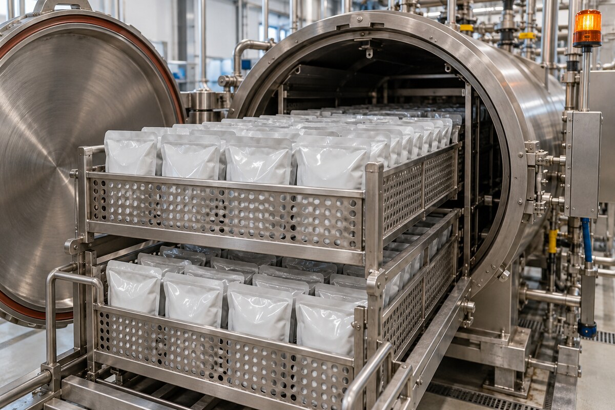 Retort processing for ready-to-heat meals