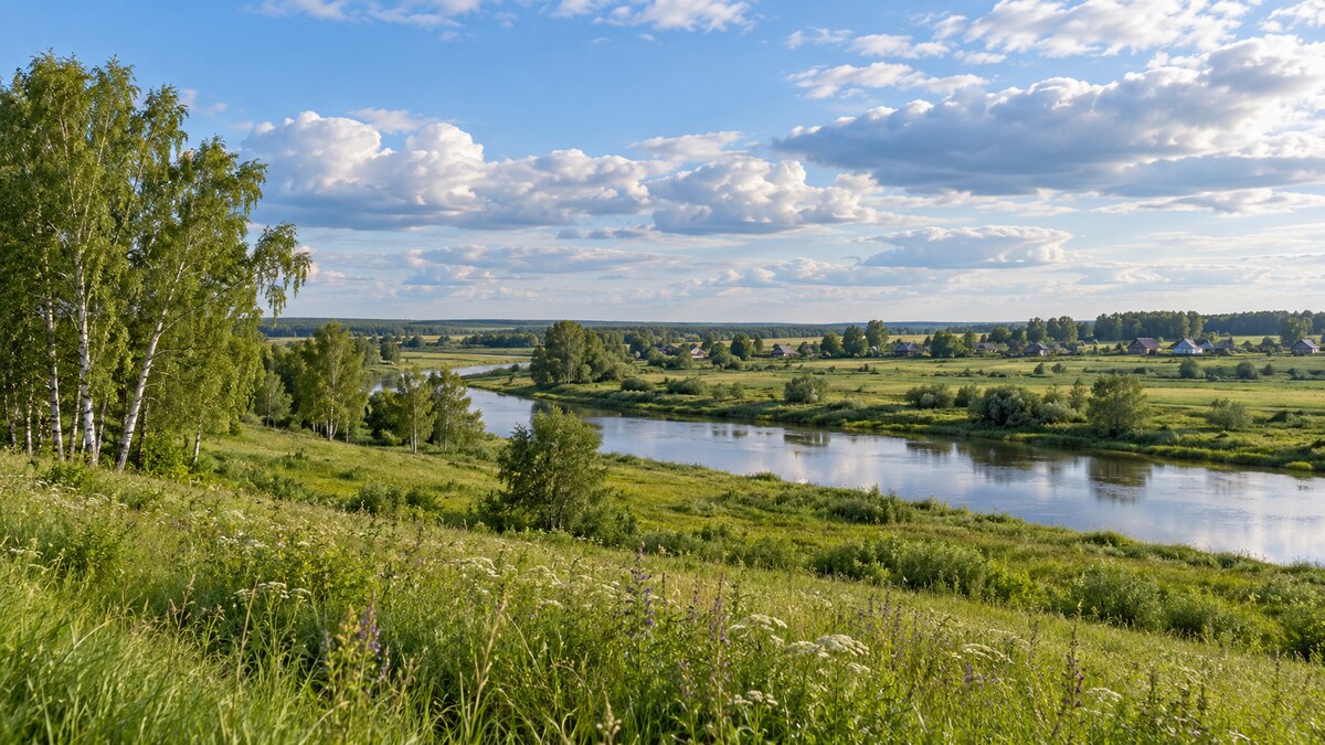 Природа Курганской области Зауральский пейзаж у реки