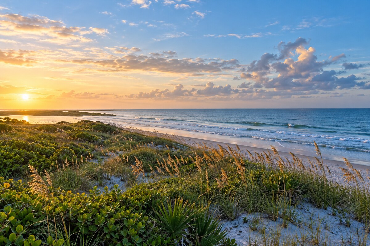 Florida Space Coast landscape Florida coastal dunes and Atlantic Ocean