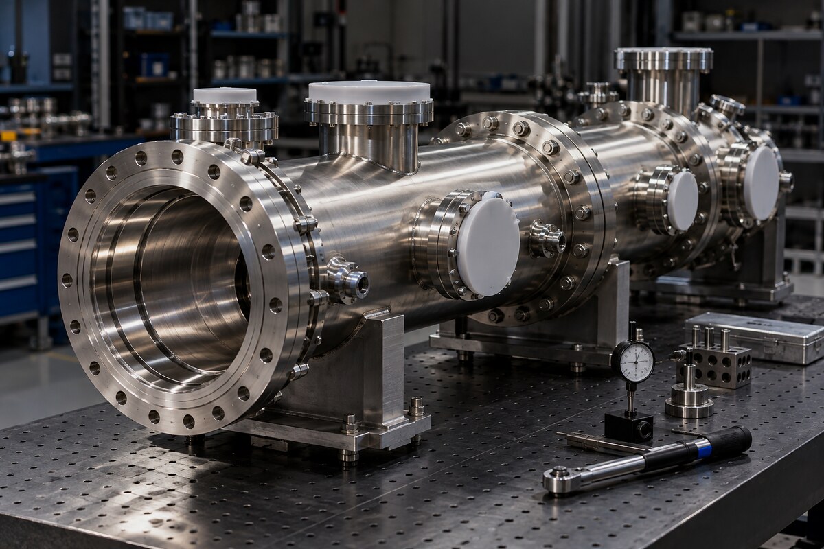 Vacuum chamber assembly for accelerator engineering