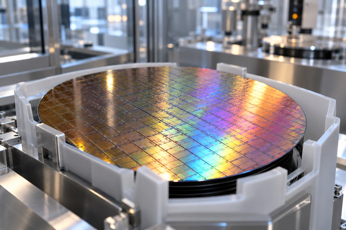 Silicon wafer in a research laboratory