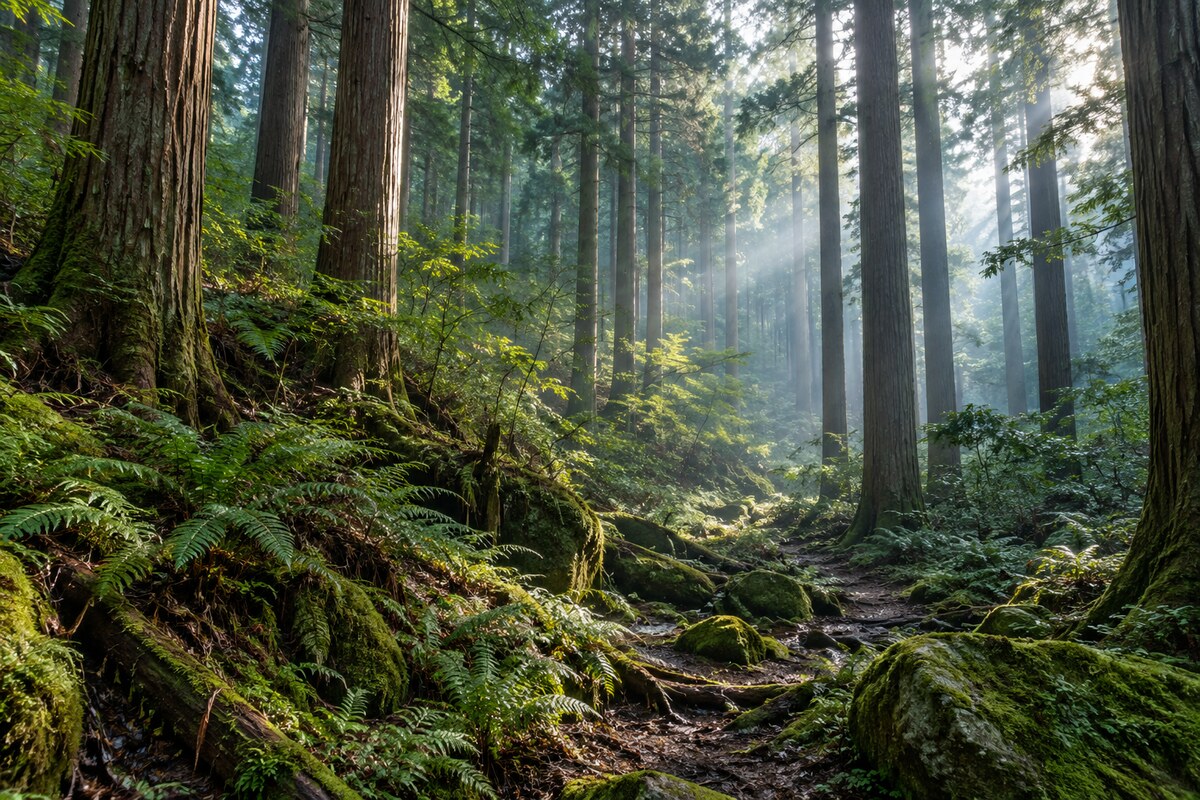 Japanese cedar forest