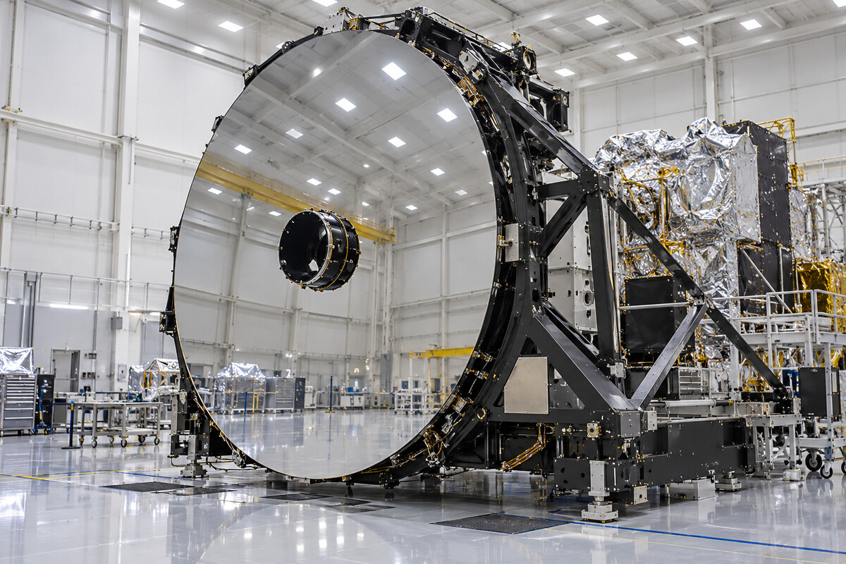 Telescope optical assembly in a clean room