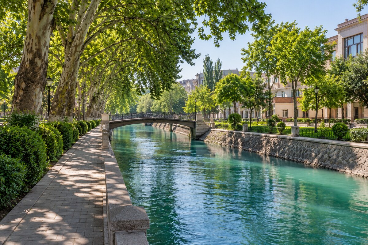 Tashkent canal landscape Tashkent canal landscape